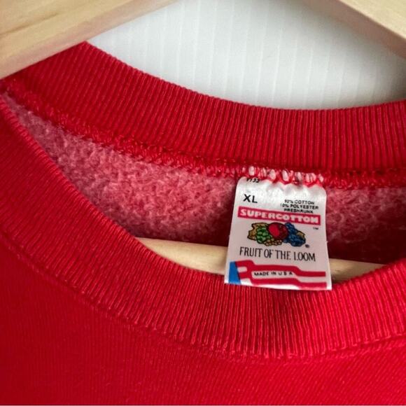 Vintage Nebraska Huskers crewneck sweatshirt XL Fruit of the loom brand red - Picture 3 of 7